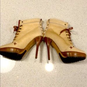 Ralph Lauren purple label collection  horse hair heeled boots